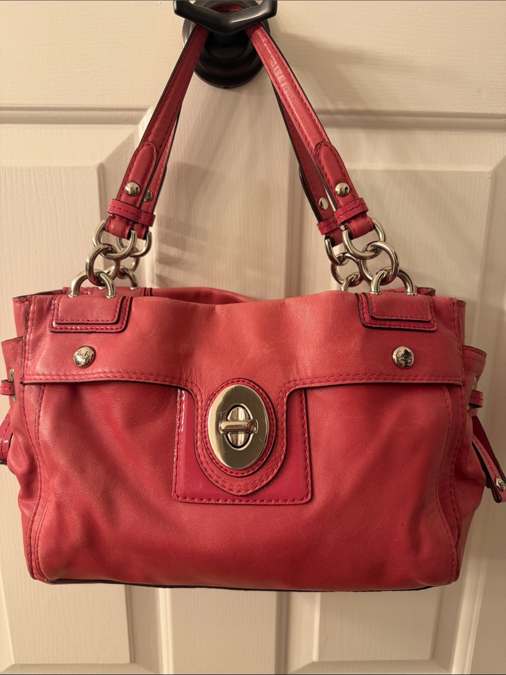 Women's Pink Leather Shoulder Bag - Coach